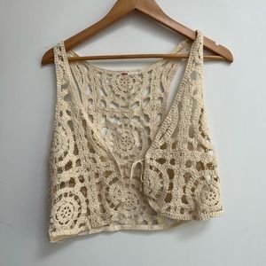 Boho cotton crochet vest